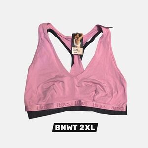 BNWT 2-PACK Hanes Women's Light Pink and Black Sports Bras